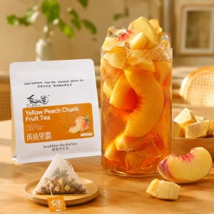 Organic Yellow Peach Chunk Fruit Tea 25g Giant Sachet Freeze Dried Apple Pear 1000ml Cold Brew Mixed Health Tea Bag