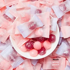 Peach Grape Fruit Hard Candy Individually Wrapped Wedding Favor Candy Bulk Party Confectionery Gift Candy