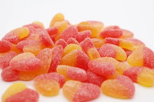 Peach Juice Flavor Heart Candy Sweet and Sour Fruit Confectionery for Kids and Adult Snacks