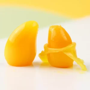 Peelable Mango Gummy Candy 43% Real Fruit Juice Halal Certified Peeled Sweet Soft Jelly Candy
