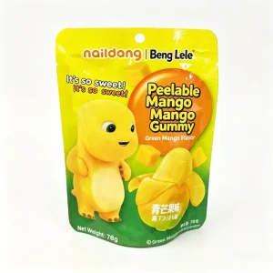 Peeling Mango Gummy Candy with High Juice Content Halal 3D Fruit Shape Peeled Soft Sweets