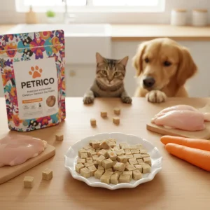 Pet Food Oganic Freeze dried Chicken Carrot Fruit Vegetable Pure Natural Pets Snacks Sensitive Digestion Vitamin Supplements