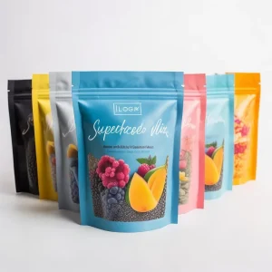 Photo Quality Print Frosted Quad Seal Pouch Heat Seal High Barrier for Pet Treat With Hang Hole BOPP Bag