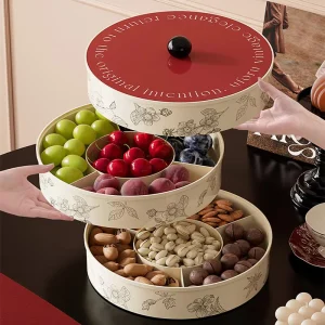 Plastic Fruit Plate Nut Snack Candy Storage Box Bins Home Living Room Coffee Table Feature Chinese New Year Dried Fruit
