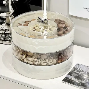 Plastic Sealed Fruit Tray Lid Compartment Living Room Multi Layer Dried Fruit Box Chinese New Year Nut Snack Storage Box