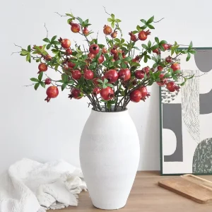 Pomegranate Fruit Simulation Flower 6 Heads Pomegranate Red Fruit Housewarming Home Decoration Flower Simulation Pomegranate