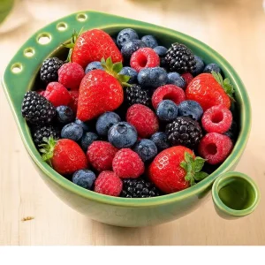 Portable Automatic Ceramic Berry Washer Colander Bowl Swirl Fruit Cleaner