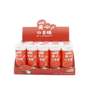 Powder Center Filled Bubble Gum Natural Lemon Xylitol Chewing Candy Bulk Packed Boxed Confectionery for Resale
