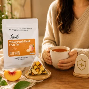 Premium Aurorabloom Organic Health Caffeine Free Yellow Peach Chunk Fruit Tea Freeze Dried Large Peach Chunks 1000ml Cold Bag