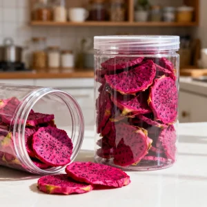 Premium Dried Dragon Fruit Sliced Snacks Sweet Taste FD Drying Process Water Preservation Open Air Cultivated
