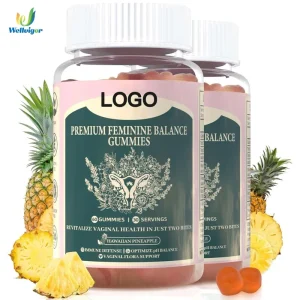 Premium Feminine Balance Gummies Hawaiian Pineapple Vitamin C Optimize PH Balance Immune Support Energy For Women 60 Gummies