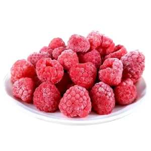 Premium Grade A Frozen Raspberries IQF Whole Berries Bulk for Food Service & Bakery 10kg Carton