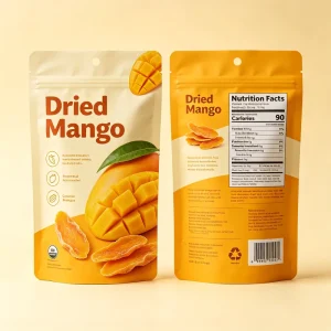 Printed Plastic Stand up Pouch Dried Mango Dry Fruit Snack Packaging Bag
