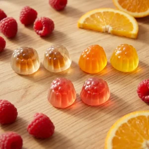 Private Label Bi-color Raspberry Gummy Candy Custom OEM ODM Assorted Fruit Jelly Sweets Factory