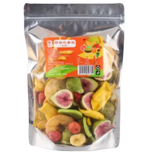 Private Label Freeze-Dried Fruit Snack Banana Kiwi Fig Mango Pineapple Freeze Dried Mix Fruits Crisps 100g Packing