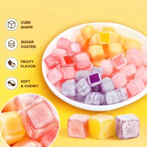 Private Label OEM Cube Gummy Candy Mixed Fruit Sour Assorted Bulk Factory Direct Manufacturer