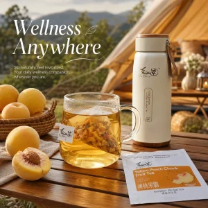 Private Label Yellow Peach Chunk Fruit Tea 125g 5 Bags Cold Brew Low Temperature Dried Blended Organic Tea