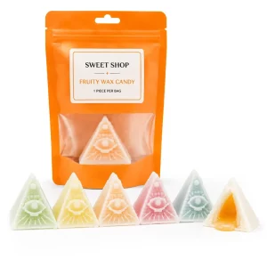 Pyramid Wax Candy 1 Piece Per Bag Fruity Liquid Filled 3D Eye Shape Chewy Sweets