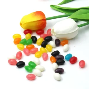 Rainbow Assorted Color Fruit flavored Jelly Beans Chewy Colorful Gummy Snacks Free Sample