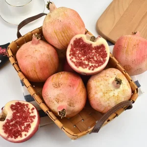 Realistic Artificial Pomegranate Lifelike Simulation Cut Pomegranate Fake Fruit for Photography Props Kitchen Display Decor
