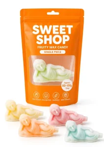 Reclining Buddha Wax Candy 80 100g Single Piece Fruity Flavor 3D Zen Shape Chewy Sweets