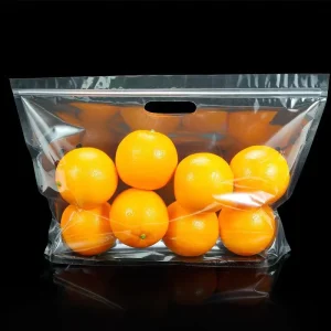 Resealable Fruits and Vegetables Perforated Bags Stand up Fresh Fruit Pouch With Vent Holes Packing Plastic Zipper Bags