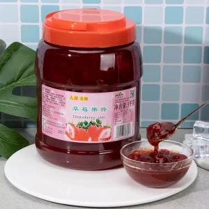 Rich Pulp Light Sweet Natural Strawberry Preserves HACCP Certified Flavored Fruit Tea Ready