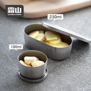 SHIMOYAMA Garlic Seasoning Storage Box 304 Stainless Steel Food Container Fruit Salad Preservation Box
