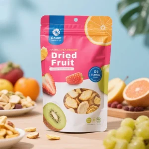 Snack Mango Dried Fruit Package Pouch Custom Colored Die Cut Plastic Packing Stand up Pouch Dried Fruit Food Packaging Bag