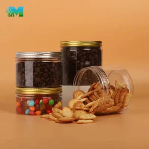 Snack QualitySafety Jar Custom Aluminum Lid Plastic Can Customization PET Food Plastic Jars for Spices