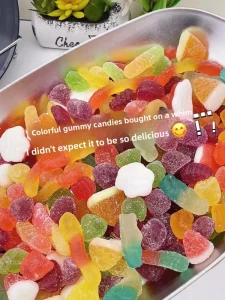 Sour Sand Gummies Oil Coated Gummy Candies Mixed Fruit Flavors 100g Bag Online Famous Street Vendor Mix Casual