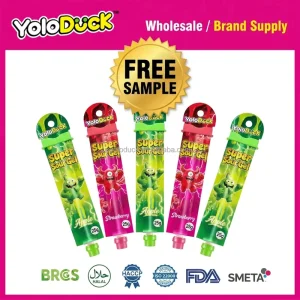 Squeeze Liquid Dipping Candy Apple Strawberry Dual Tart Sauce Double Taste Novelty Bulk Sweets OEM for Retailer YOLODUCK