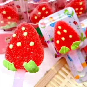 Strawberry Halal Sweet Fruity 20g Multi Colored Bulk Fruit Juice Gummy Candy Ready to Eat 365 Day Shelf Life