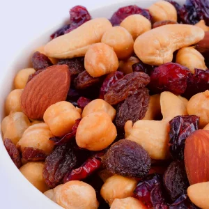 Sweet Baked Almonds and Dried Fruits Nut Snacks