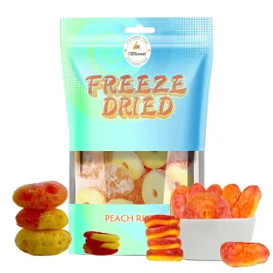Sweet Flavored Fruity Freeze dried Colorful Peach Ring Candy