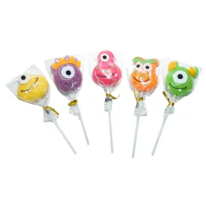 Sweet Fruit flavored Halal Halloween Cartoon Monster Hard Lollipop Candy