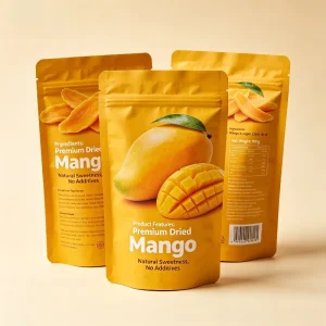 Sweet Sour Dried Mango Slices Tropical Dried Fruit Sugar Resealable Stand Up Zipper Bag Snack Pack Pet Food