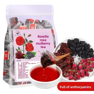 Sweet Sour Fruit Tea Mulberry Rose Roselle Tea Goddess Bare Face Tea & Infused Rosé Packaged Tea Bags for Hot & Iced Drinks