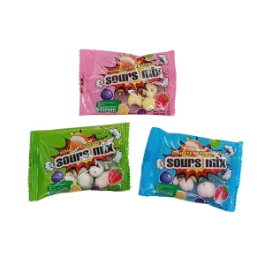 Sweet and Sour Ball Candy Fruit Flavor Freeze Dried Chewy Rainbow Beans Candy