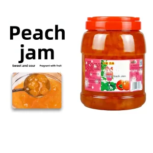 Taihu Meilin Peach Jam Fruit Particles Puree Milk Tea Shop Shaved Ice Instant Beverage Baking Bread Commercial Spread 3kg Made