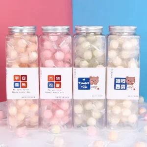 Tall Square Bottle Fruity Hard Candy Balls Multi Color Customizable Sweets for Luxury Gift Boxes & Wedding Favors