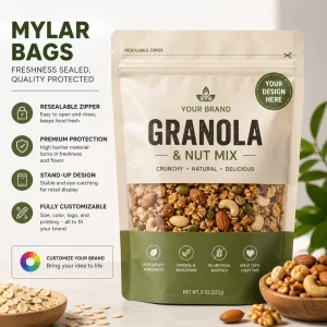 Tear Resistant Clear Stand up Zipper Pouch for Snack Packaging 100 Percent Recyclable Transparent Ziplock Pouch