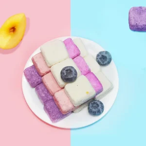 Top Quality Strawberry Flavored Freeze Dried Probiotic Yogurt Cubes Yogurt Cube Dice Chunk Strawberry Healthy