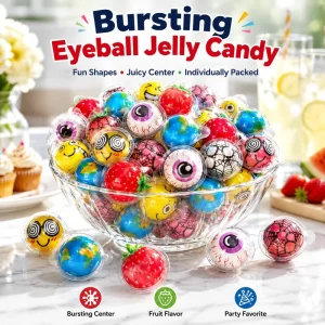 Trend Explosive Watermelon Gummy Earth Candy D Eyeball Fruit Eyes Net Popular Creative Children Snacks Funny Bottle 300g