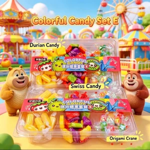 Tropical Durian Sugus Style Chewy Candy Set E Assorted Hard Candy Crane Wrapper Sweets OEM
