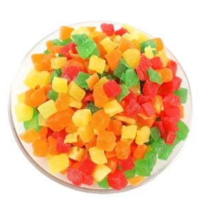 Various Tasted Fruit Flavor Soft Sweets Gummy Diced Papaya and Other Fruits Snacks Candies Fruit Candy