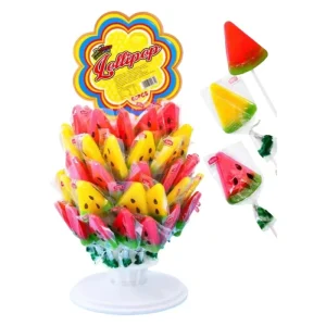Watermelon Fruit Shaped Multi flavor Lollipops Individually Wrapped Portable Hard Candy for Kids Daily Snacking
