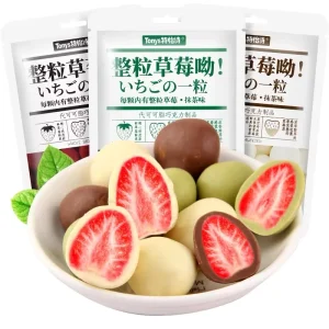 Whole Grain Freeze dried Strawberry Chocolate Fruit Sandwich Milk Freeze dried Candy Exotic Snacks