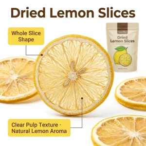 Whole Shape Dried Lemon Slices Natural Yellow Citrus Rings Dehydrated Lemon Fruit Chips Low Moisture Custom Packaging Available