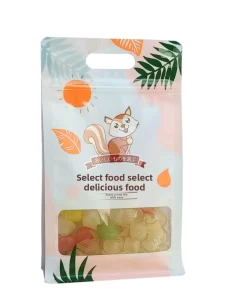 XS Squirrel Self sealing Food Grade Eight Side Sealing Composite Plastic Thickened Gift Dried Fruit Candy Snack Packaging Bag